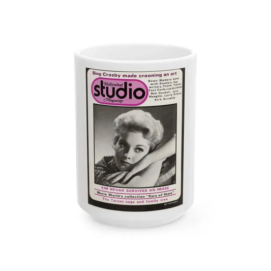 Kim Novak #109 - Mag. Cover (Vintage Female Icon) White Coffee Mug 15oz - Go Mug Yourself