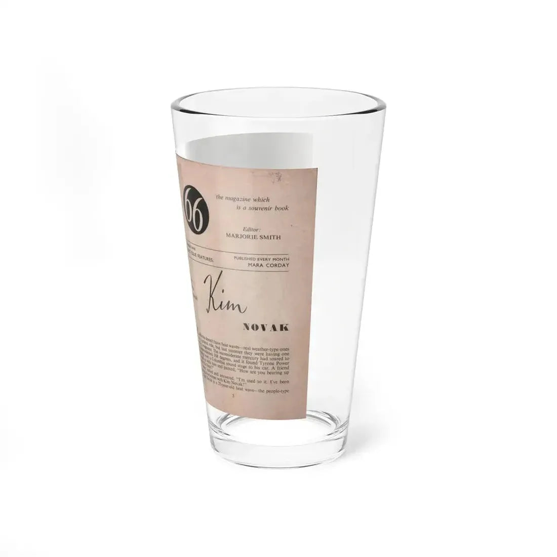 Kim Novak #140 - Scanned Mag. 66 Photos (Vintage Female Icon) Pint Glass 16oz - Go Mug Yourself