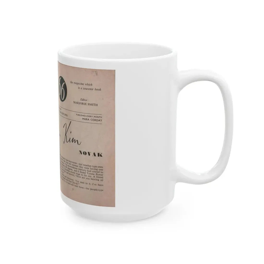 Kim Novak #140 - Scanned Mag. 66 Photos (Vintage Female Icon) White Coffee Mug - Go Mug Yourself