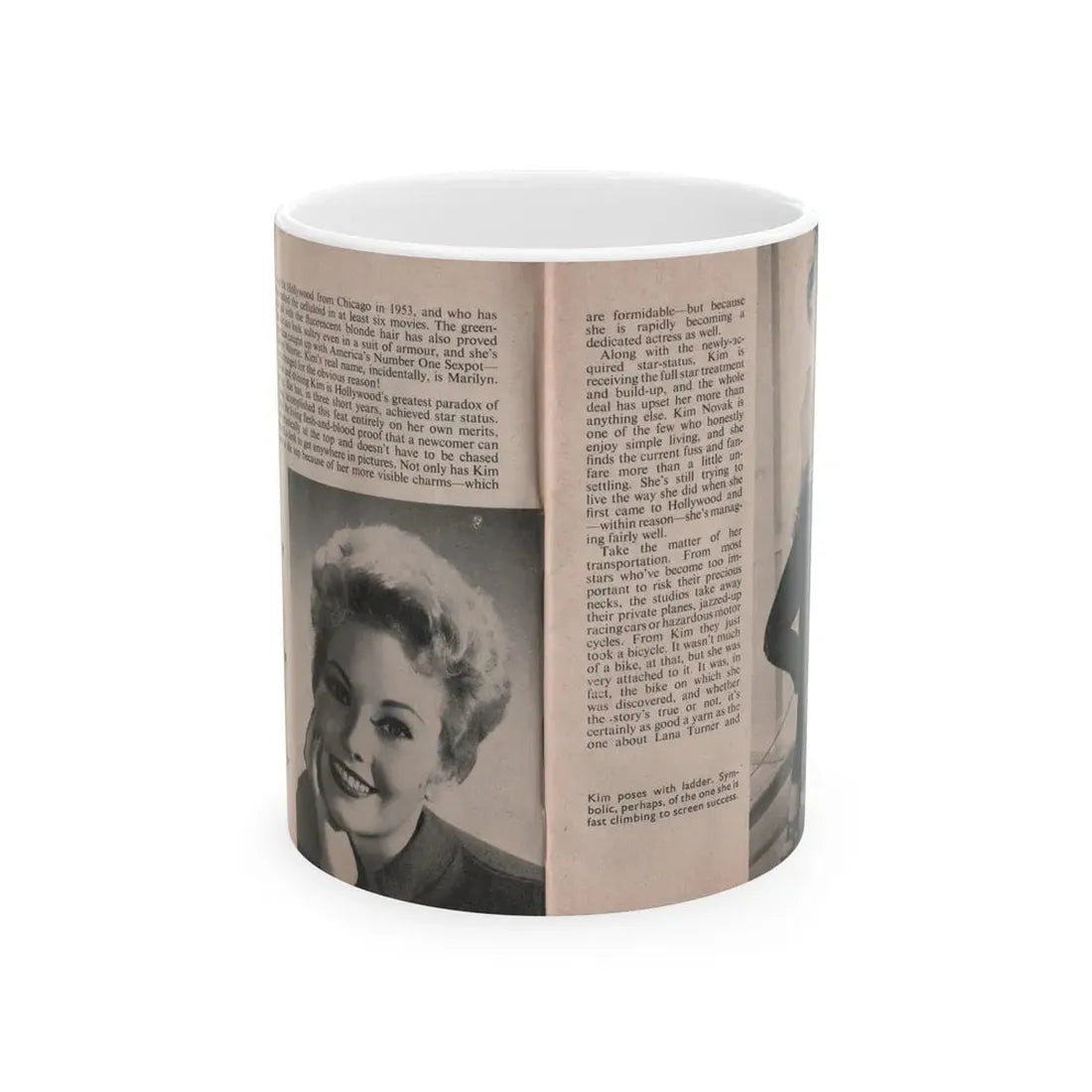 Kim Novak #141 - Scanned Mag. 66 Photos (Vintage Female Icon) White Coffee Mug 11oz - Go Mug Yourself