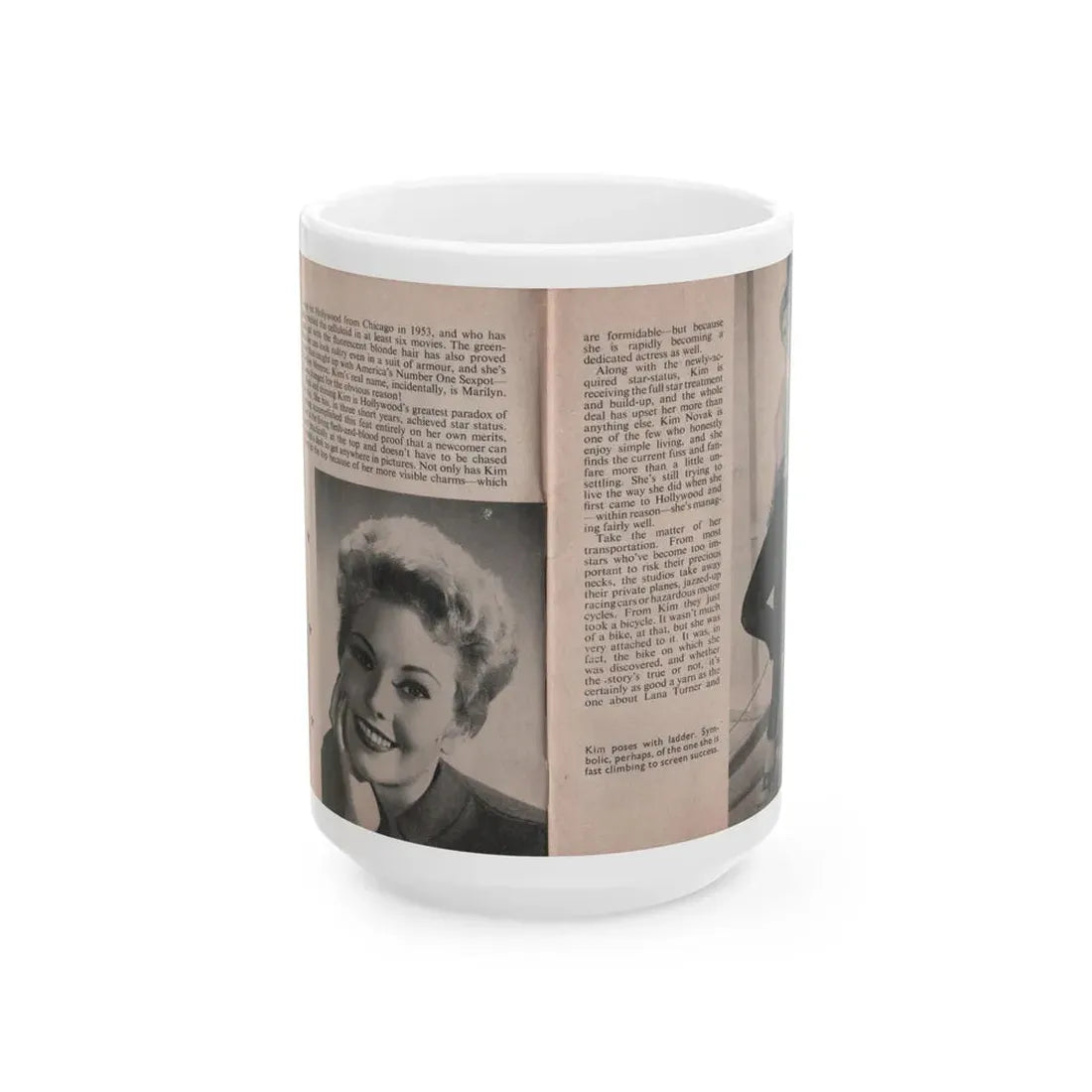 Kim Novak #141 - Scanned Mag. 66 Photos (Vintage Female Icon) White Coffee Mug 15oz - Go Mug Yourself