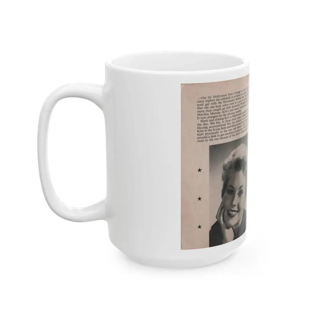 Kim Novak #141 - Scanned Mag. 66 Photos (Vintage Female Icon) White Coffee Mug - Go Mug Yourself