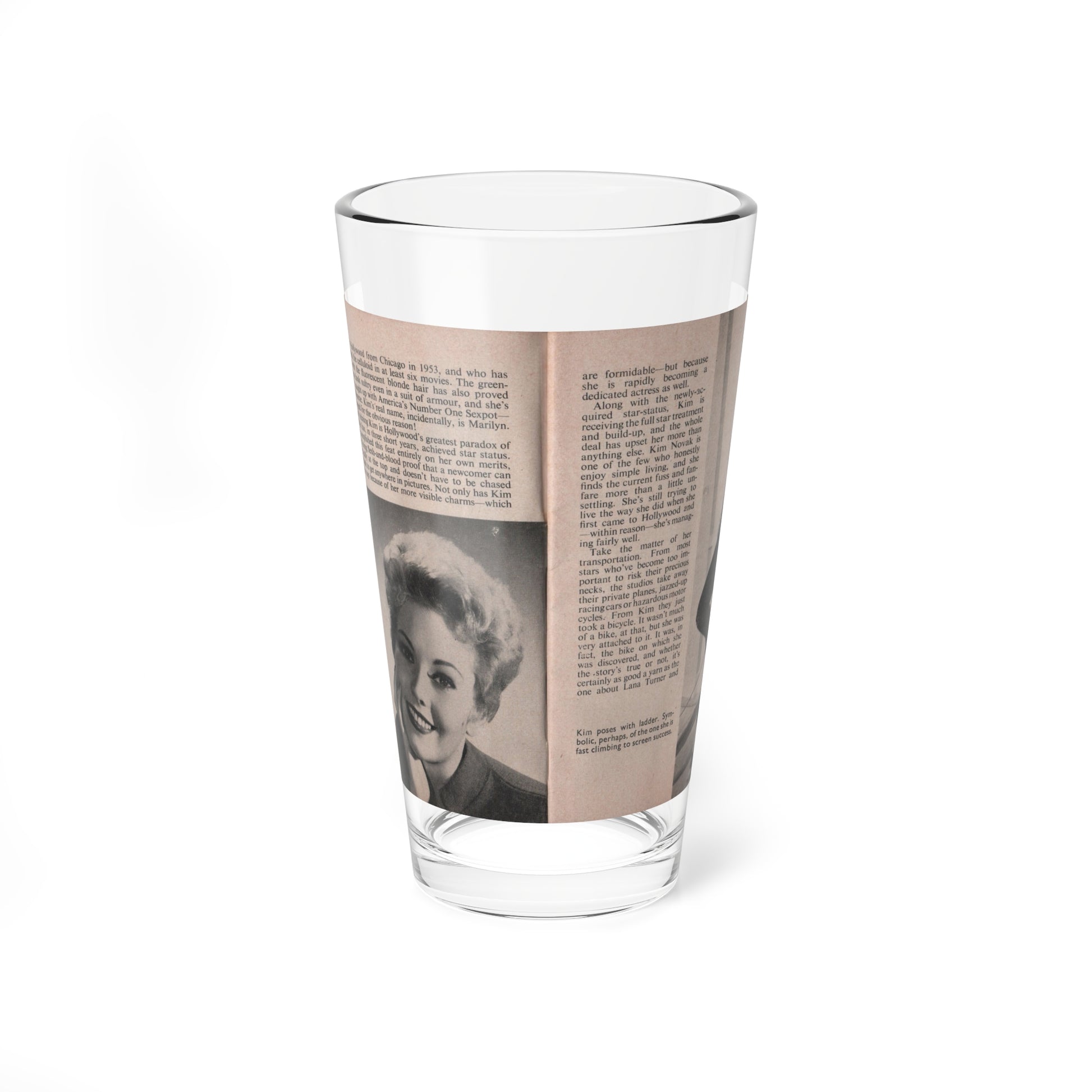 Kim Novak #141 - Scanned Mag. 66 Photos (Vintage Female Icon) Pint Glass 16oz-16oz-Go Mug Yourself