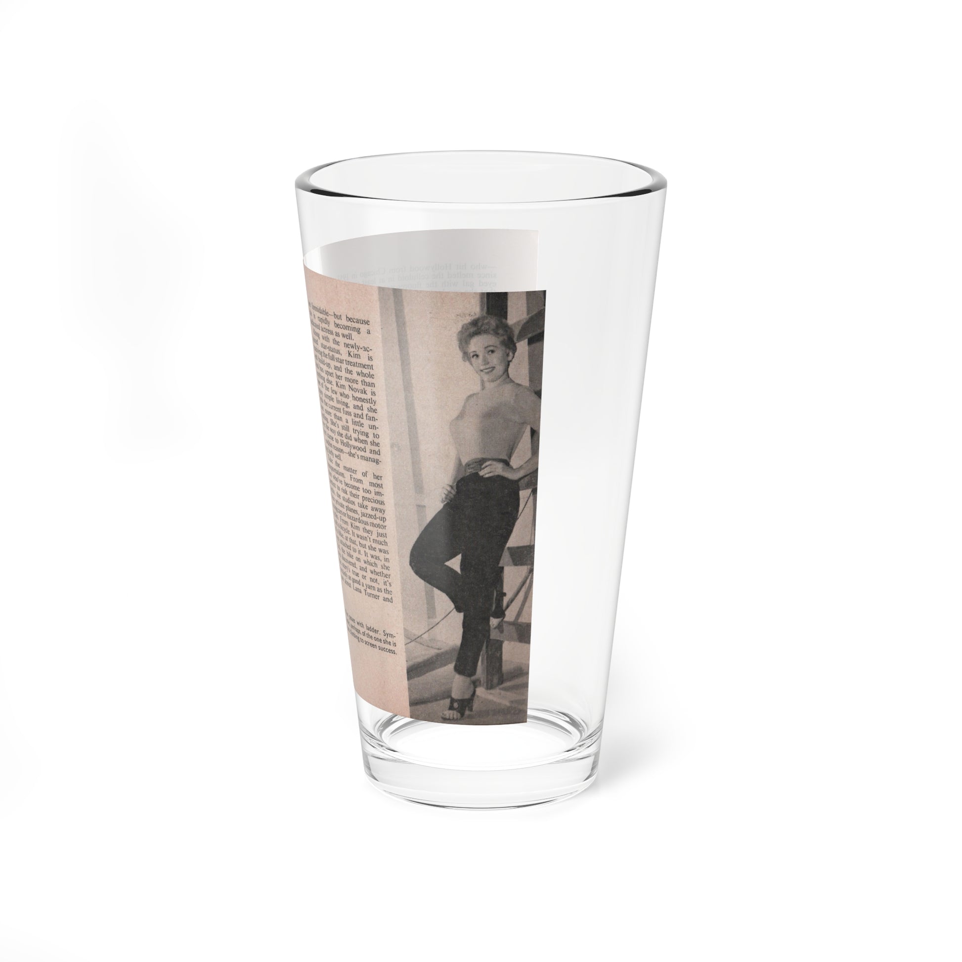 Kim Novak #141 - Scanned Mag. 66 Photos (Vintage Female Icon) Pint Glass 16oz-Go Mug Yourself