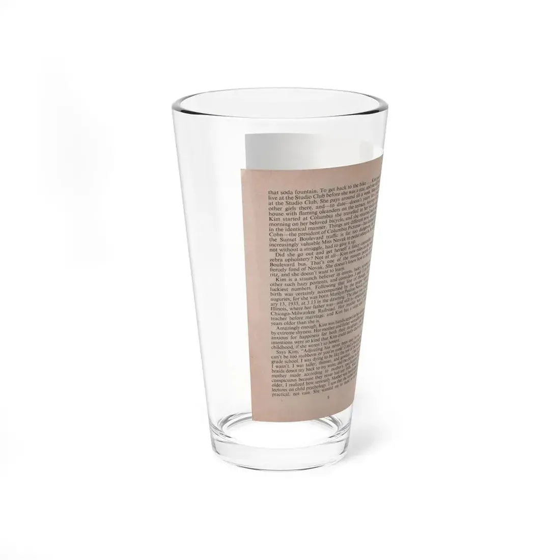 Kim Novak #142 - Scanned Mag. 66 Photos (Vintage Female Icon) Pint Glass 16oz - Go Mug Yourself