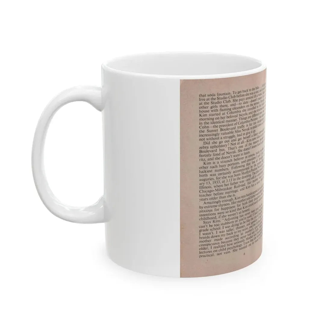 Kim Novak #142 - Scanned Mag. 66 Photos (Vintage Female Icon) White Coffee Mug - Go Mug Yourself