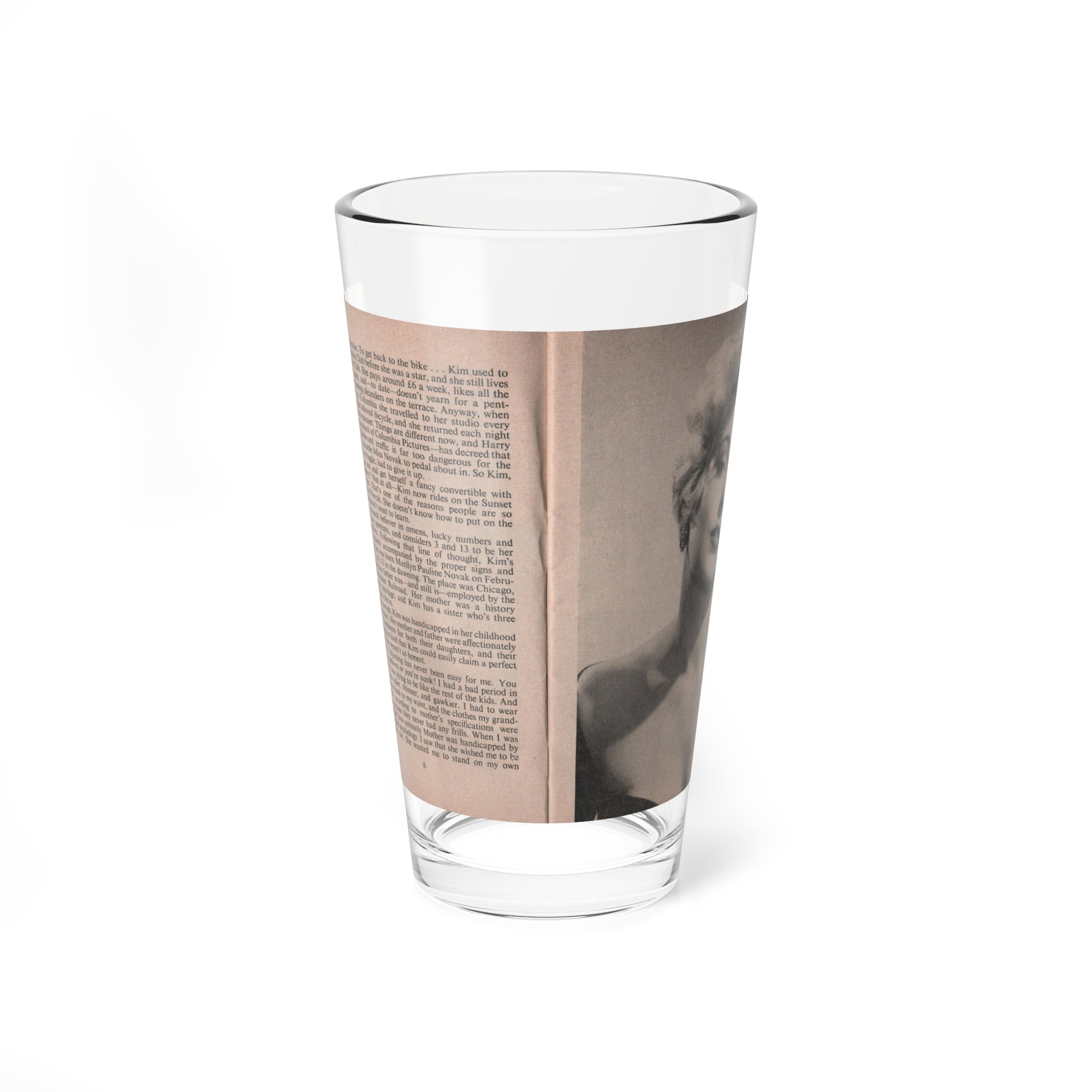 Kim Novak #142 - Scanned Mag. 66 Photos (Vintage Female Icon) Pint Glass 16oz-16oz-Go Mug Yourself
