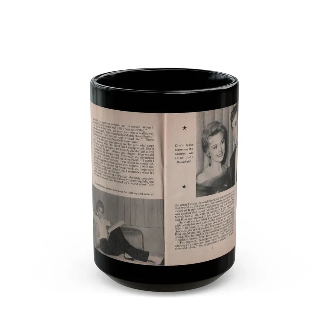 Kim Novak #143 - Scanned Mag. 66 Photos (Vintage Female Icon) Black Coffee Mug 15oz - Go Mug Yourself