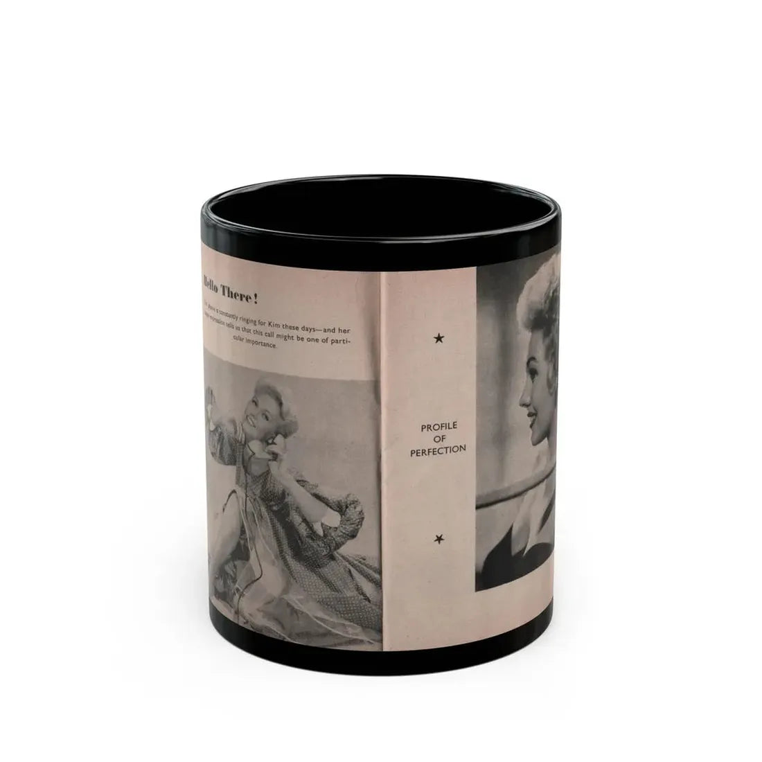 Kim Novak #144 - Scanned Mag. 66 Photos (Vintage Female Icon) Black Coffee Mug 11oz - Go Mug Yourself