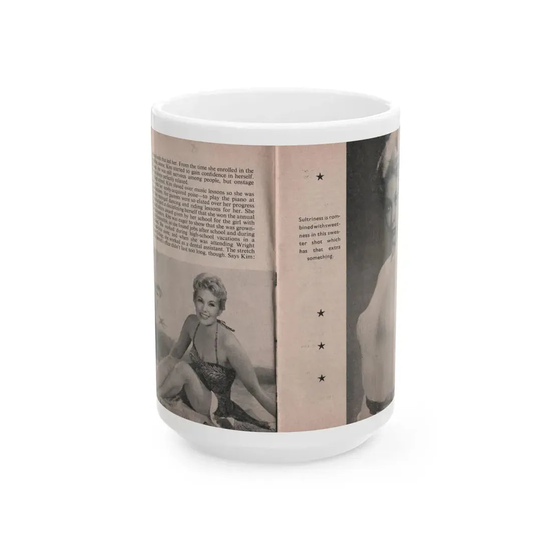 Kim Novak #145 - Scanned Mag. 66 Photos (Vintage Female Icon) White Coffee Mug 15oz - Go Mug Yourself