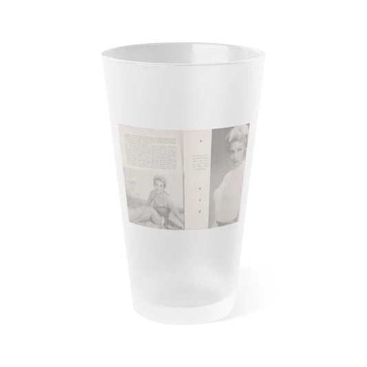 Kim Novak #145 - Scanned Mag. 66 Photos (Vintage Female Icon) Frosted Pint Glass 16oz-16oz-Frosted-Go Mug Yourself