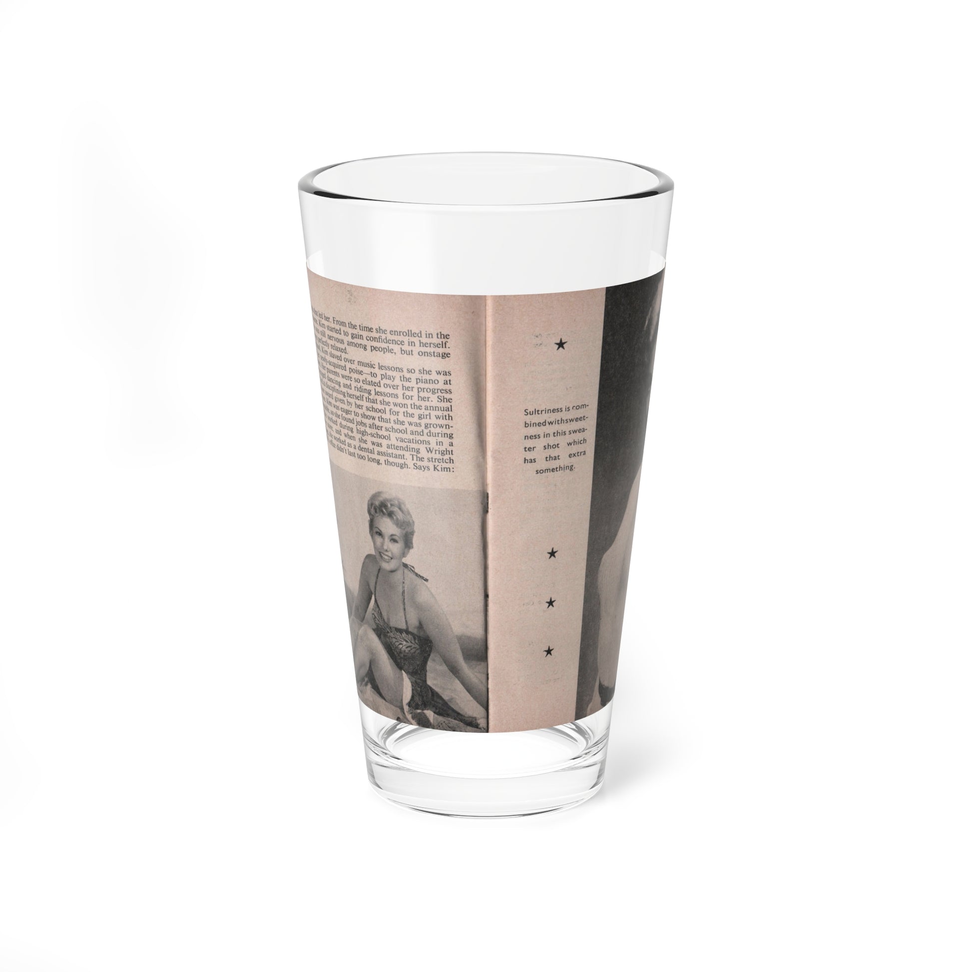 Kim Novak #145 - Scanned Mag. 66 Photos (Vintage Female Icon) Pint Glass 16oz-16oz-Go Mug Yourself