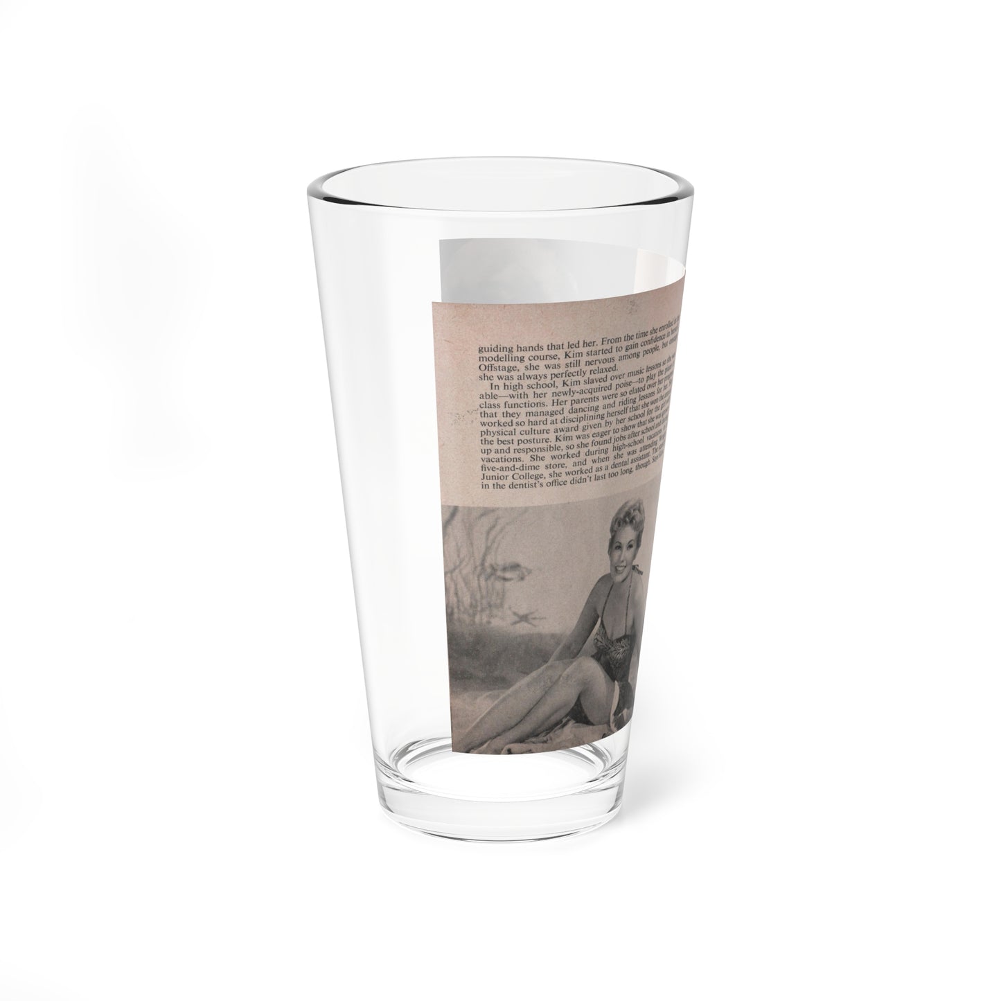 Kim Novak #145 - Scanned Mag. 66 Photos (Vintage Female Icon) Pint Glass 16oz-Go Mug Yourself
