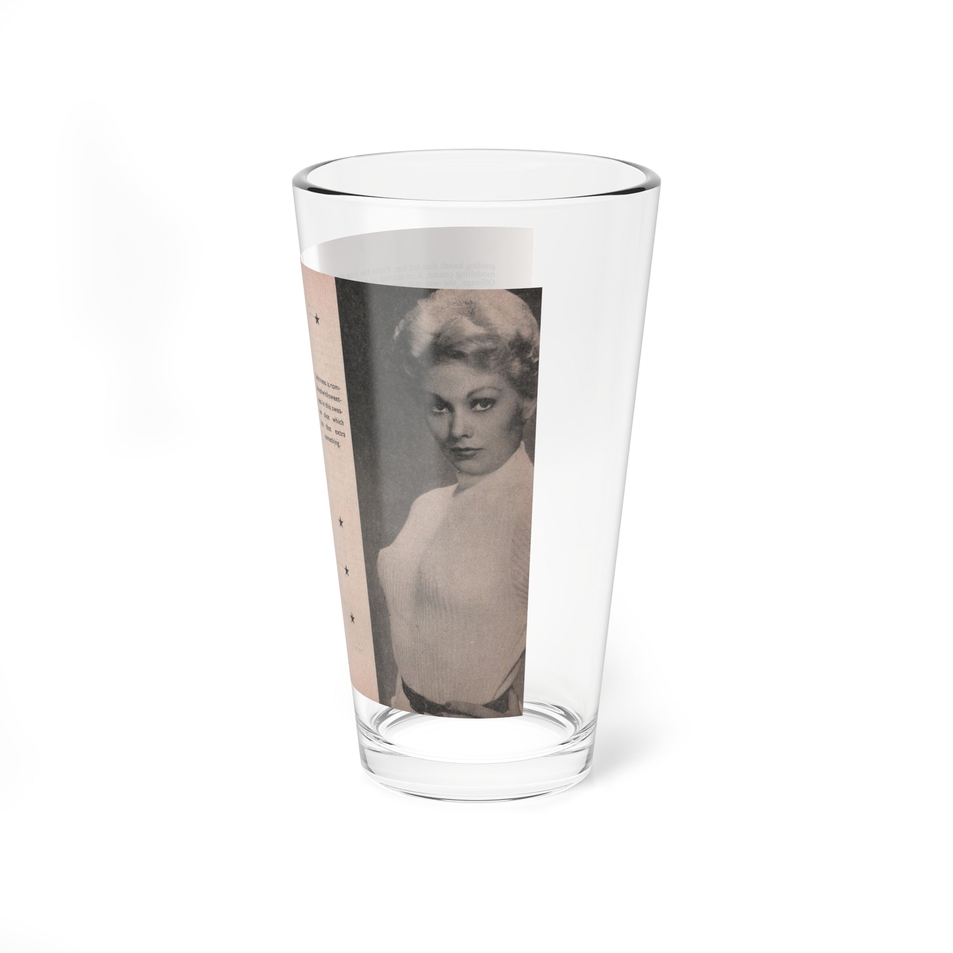 Kim Novak #145 - Scanned Mag. 66 Photos (Vintage Female Icon) Pint Glass 16oz-Go Mug Yourself