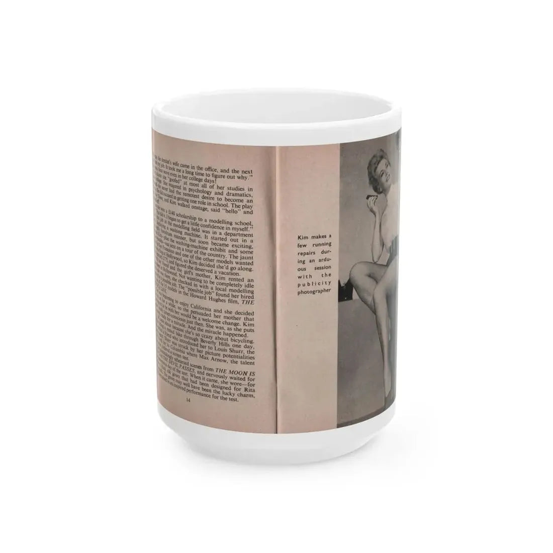 Kim Novak #146 - Scanned Mag. 66 Photos (Vintage Female Icon) White Coffee Mug 15oz - Go Mug Yourself
