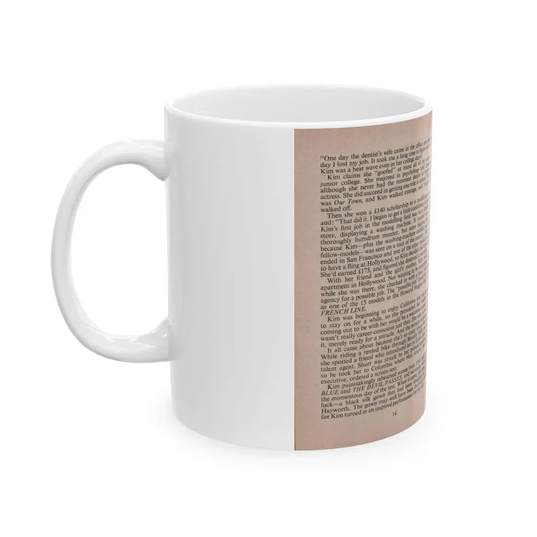 Kim Novak #146 - Scanned Mag. 66 Photos (Vintage Female Icon) White Coffee Mug - Go Mug Yourself