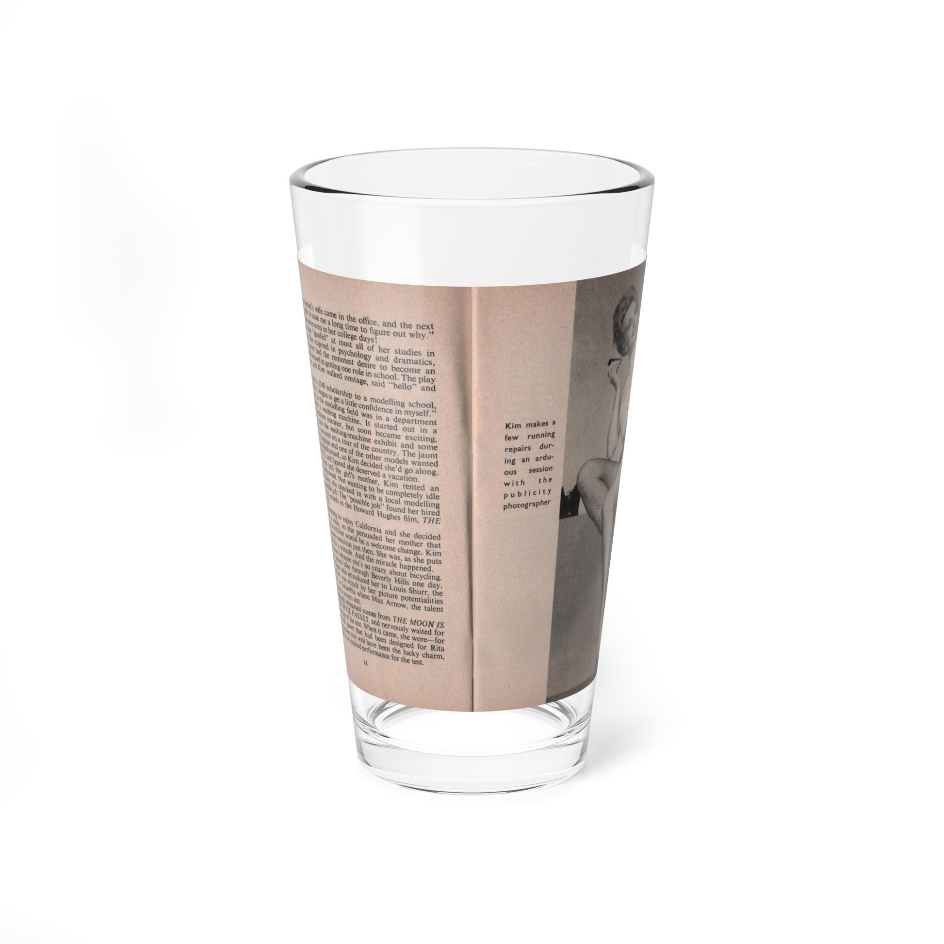 Kim Novak #146 - Scanned Mag. 66 Photos (Vintage Female Icon) Pint Glass 16oz-16oz-Go Mug Yourself
