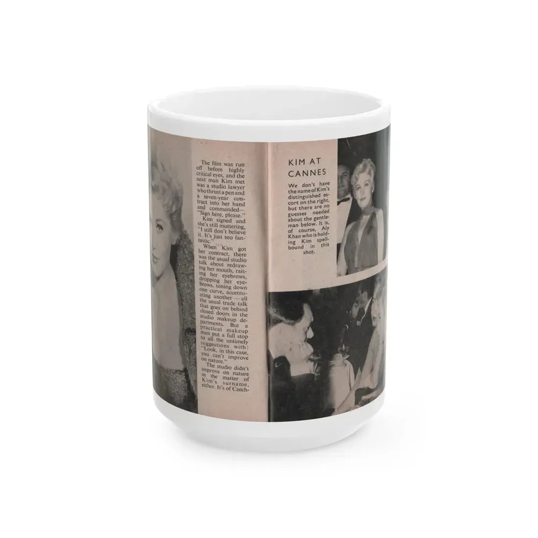 Kim Novak #147 - Scanned Mag. 66 Photos (Vintage Female Icon) White Coffee Mug 15oz - Go Mug Yourself