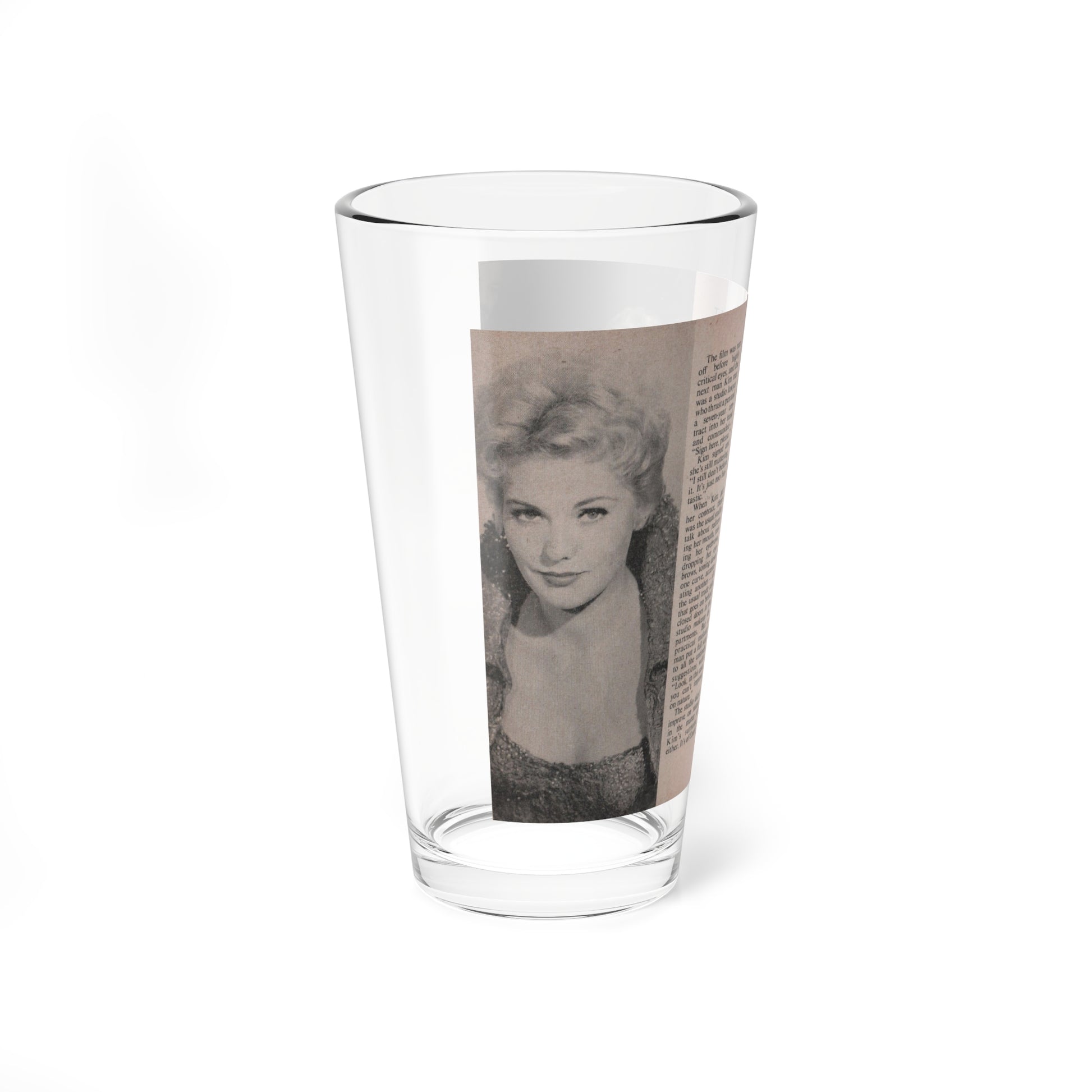 Kim Novak #147 - Scanned Mag. 66 Photos (Vintage Female Icon) Pint Glass 16oz-Go Mug Yourself