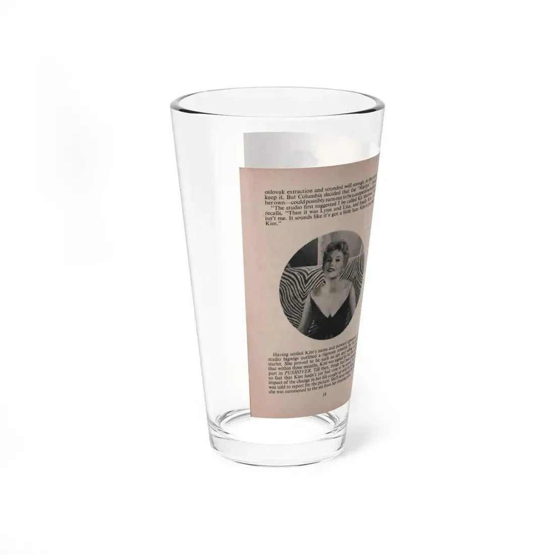 Kim Novak #148 - Scanned Mag. 66 Photos (Vintage Female Icon) Pint Glass 16oz - Go Mug Yourself
