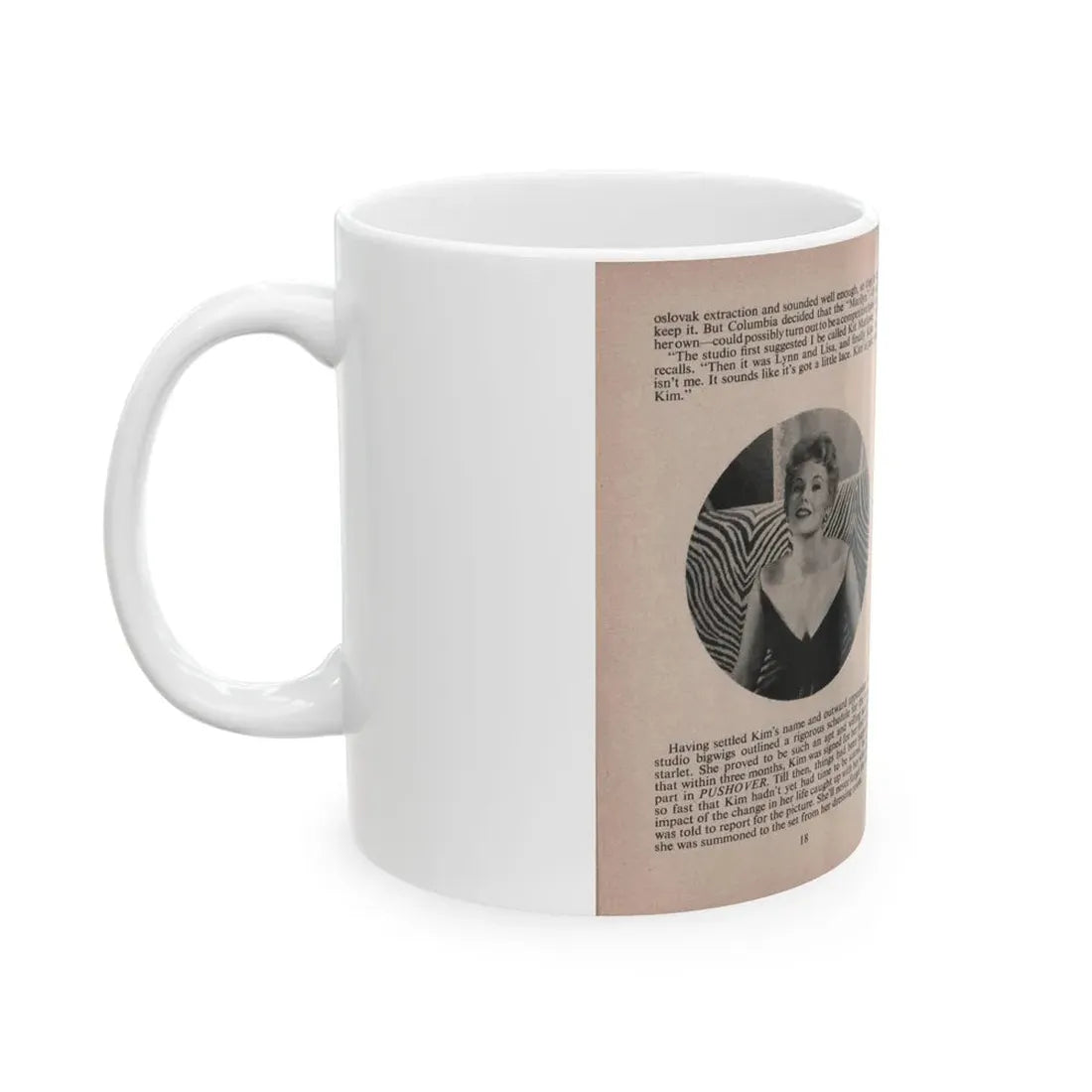 Kim Novak #148 - Scanned Mag. 66 Photos (Vintage Female Icon) White Coffee Mug - Go Mug Yourself