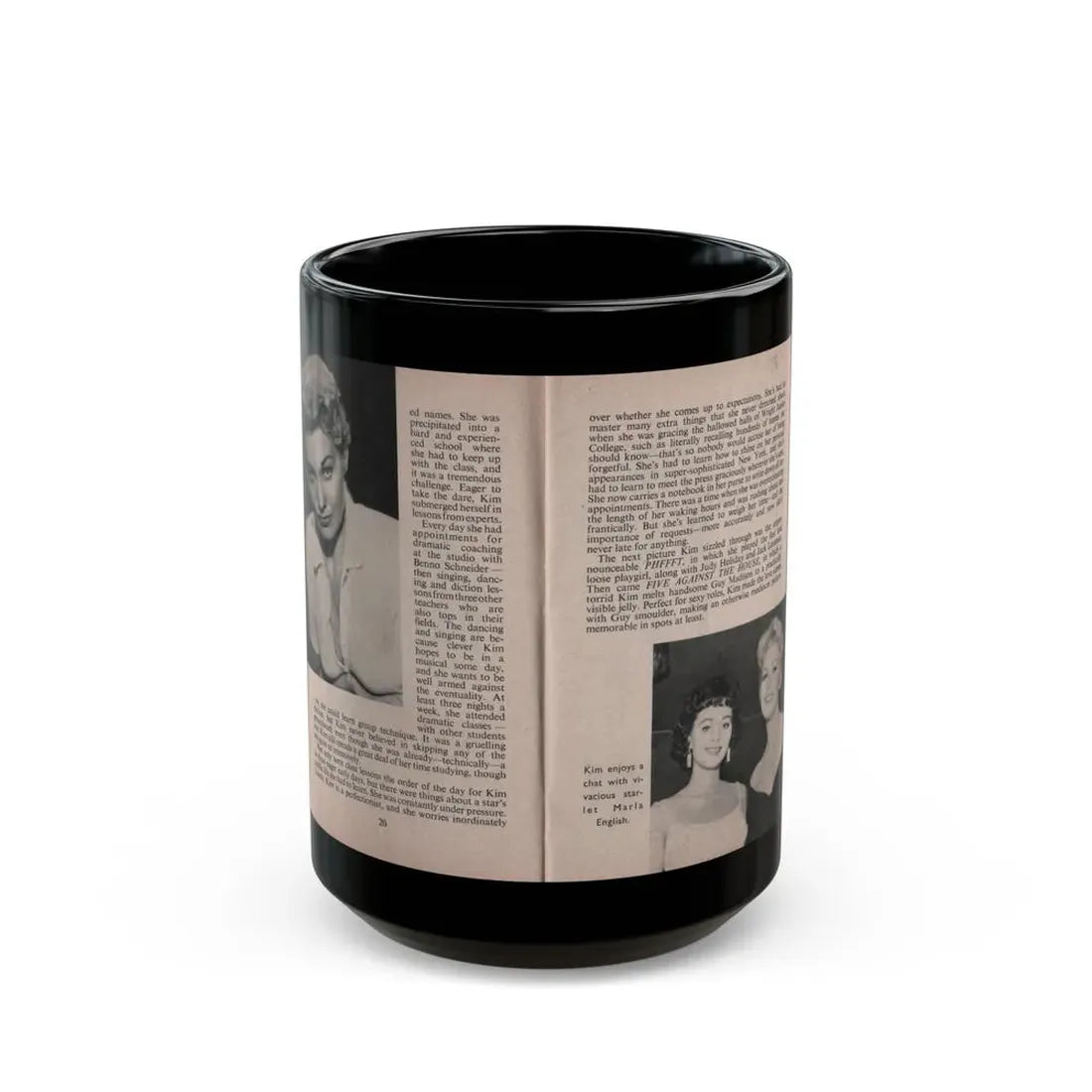 Kim Novak #149 - Scanned Mag. 66 Photos (Vintage Female Icon) Black Coffee Mug 15oz - Go Mug Yourself
