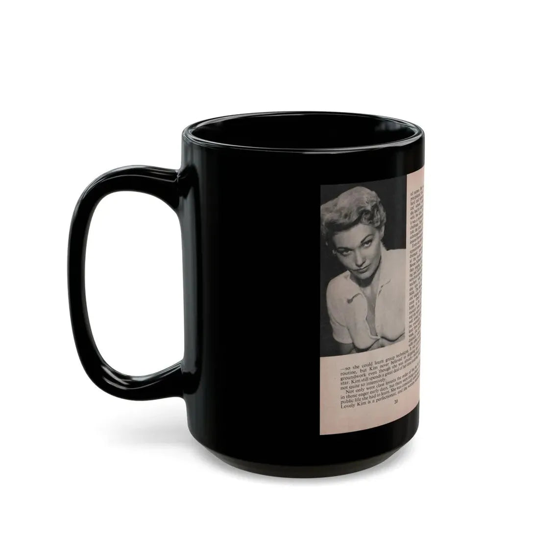 Kim Novak #149 - Scanned Mag. 66 Photos (Vintage Female Icon) Black Coffee Mug - Go Mug Yourself
