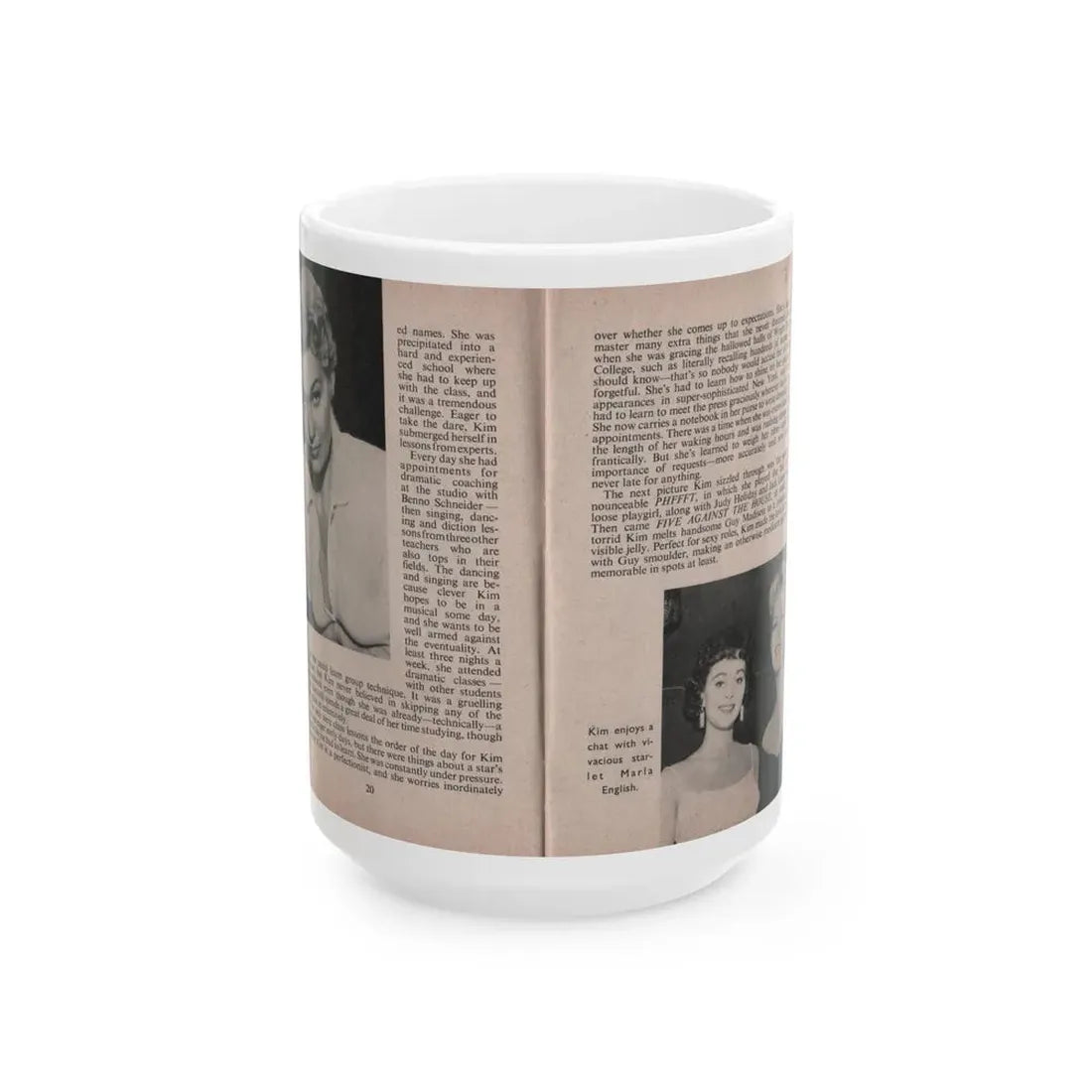 Kim Novak #149 - Scanned Mag. 66 Photos (Vintage Female Icon) White Coffee Mug 15oz - Go Mug Yourself