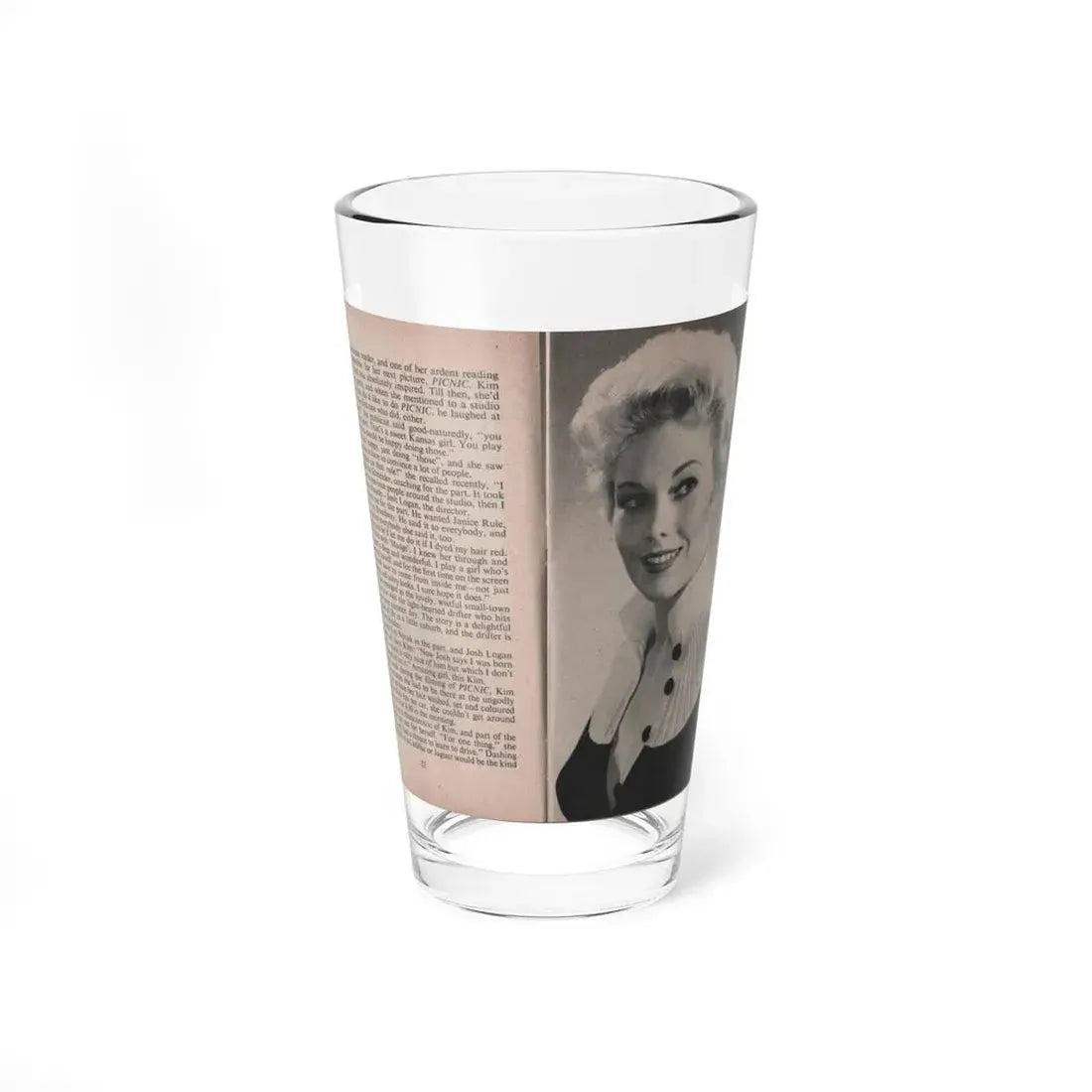 Kim Novak #150 - Scanned Mag. 66 Photos (Vintage Female Icon) Pint Glass 16oz 16oz - Go Mug Yourself