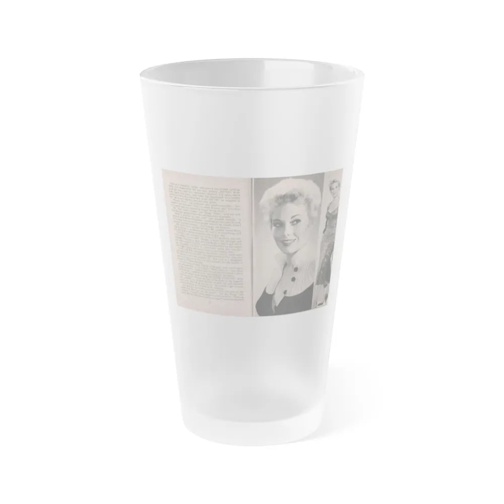 Kim Novak #150 - Scanned Mag. 66 Photos (Vintage Female Icon) Frosted Pint Glass 16oz-16oz-Frosted-Go Mug Yourself