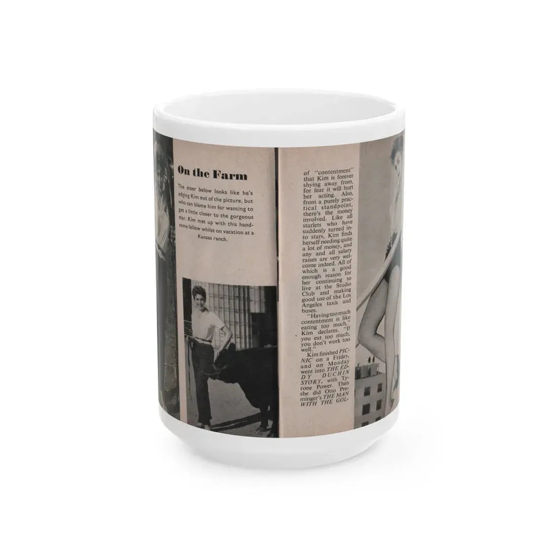 Kim Novak #151 - Scanned Mag. 66 Photos (Vintage Female Icon) White Coffee Mug 15oz - Go Mug Yourself