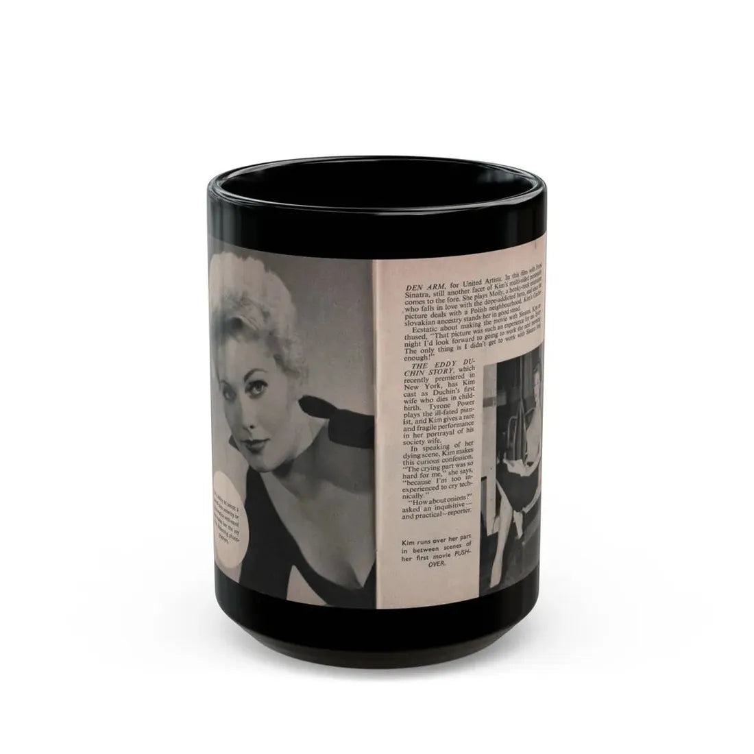 Kim Novak #152 - Scanned Mag. 66 Photos (Vintage Female Icon) Black Coffee Mug 15oz - Go Mug Yourself