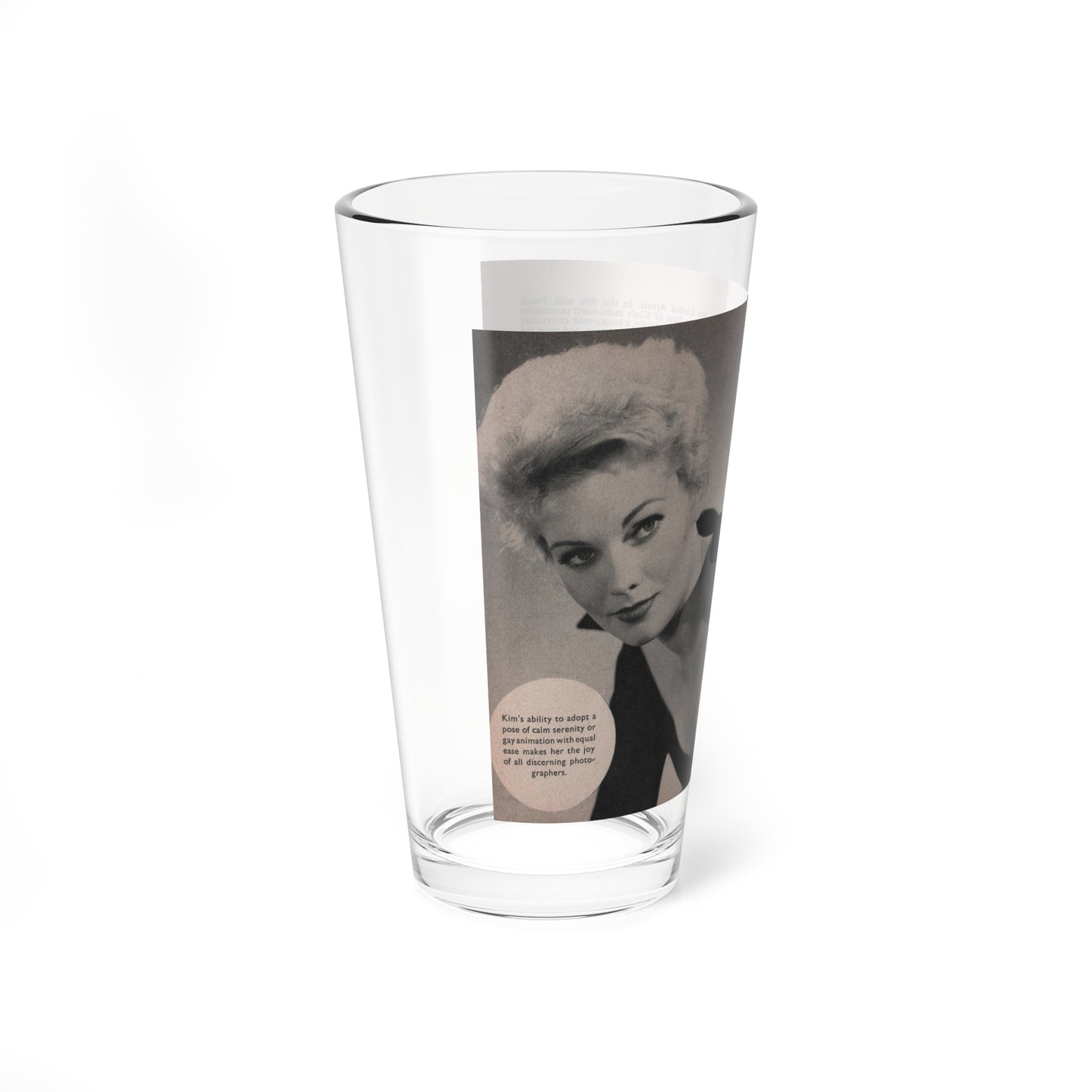 Kim Novak #152 - Scanned Mag. 66 Photos (Vintage Female Icon) Pint Glass 16oz-Go Mug Yourself
