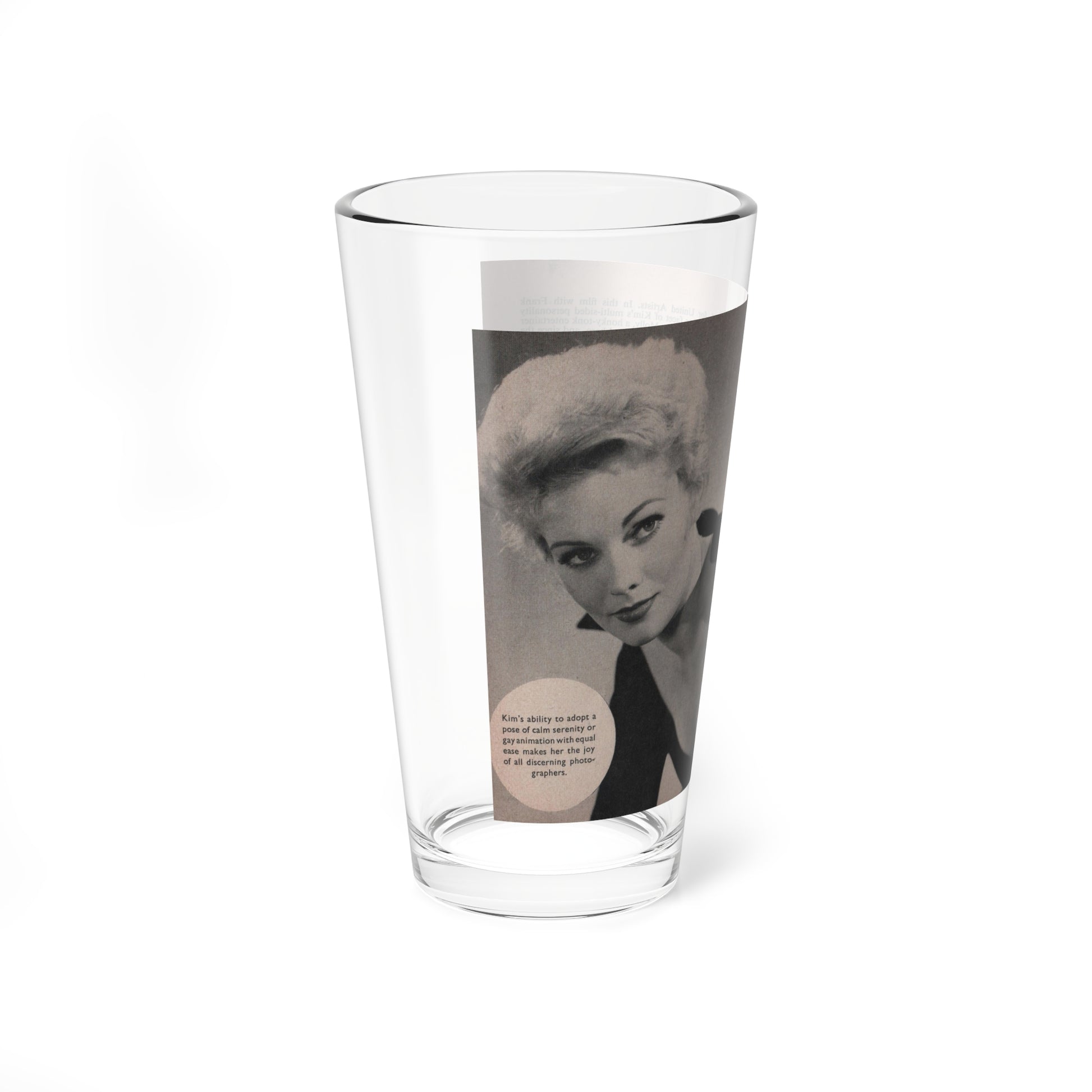 Kim Novak #152 - Scanned Mag. 66 Photos (Vintage Female Icon) Pint Glass 16oz-Go Mug Yourself