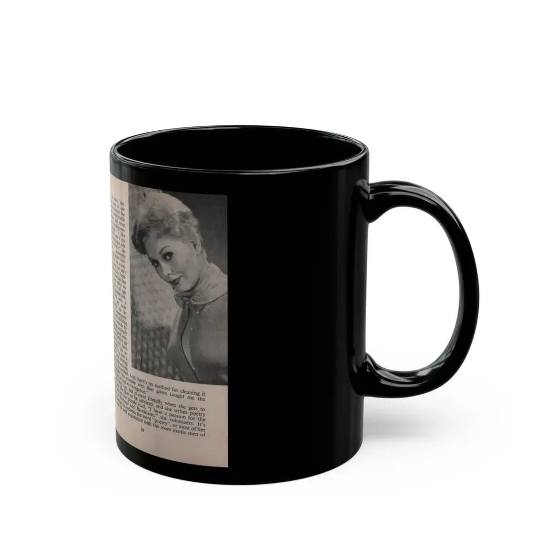 Kim Novak #153 - Scanned Mag. 66 Photos (Vintage Female Icon) Black Coffee Mug - Go Mug Yourself