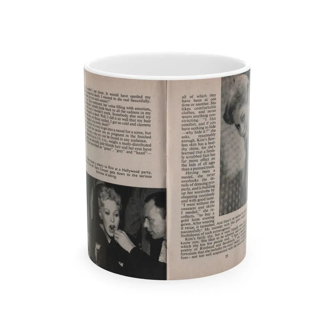 Kim Novak #153 - Scanned Mag. 66 Photos (Vintage Female Icon) White Coffee Mug 11oz - Go Mug Yourself