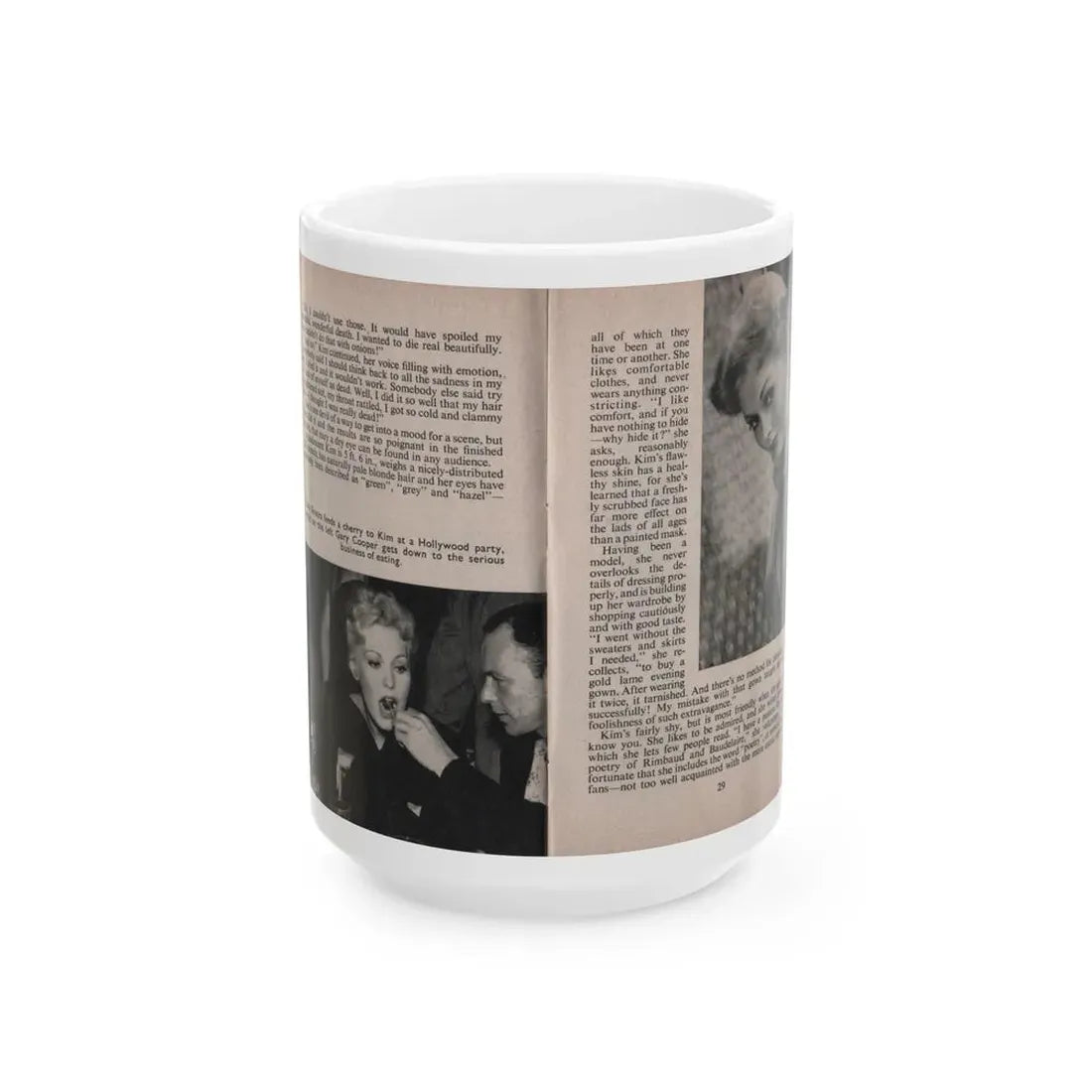 Kim Novak #153 - Scanned Mag. 66 Photos (Vintage Female Icon) White Coffee Mug 15oz - Go Mug Yourself