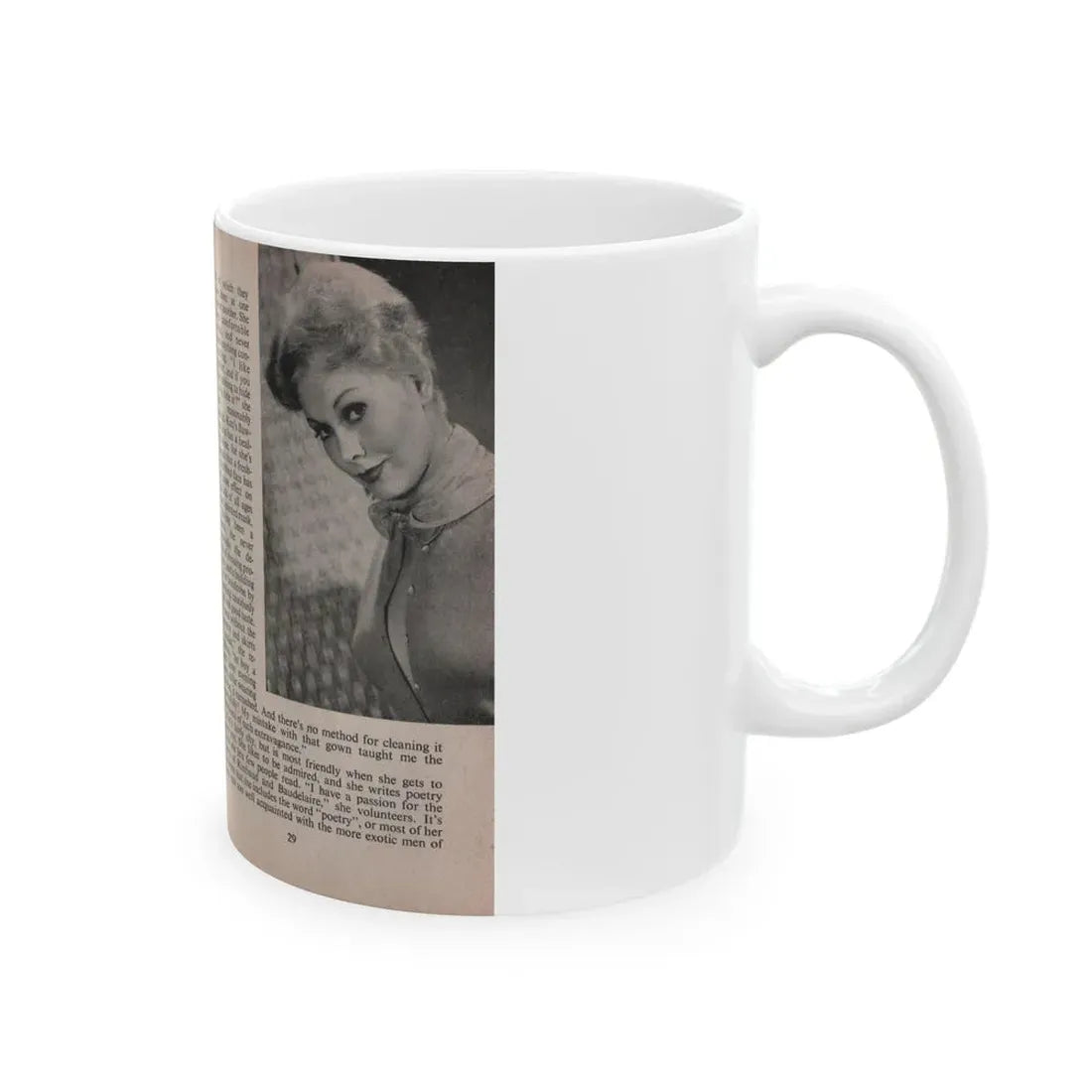 Kim Novak #153 - Scanned Mag. 66 Photos (Vintage Female Icon) White Coffee Mug - Go Mug Yourself