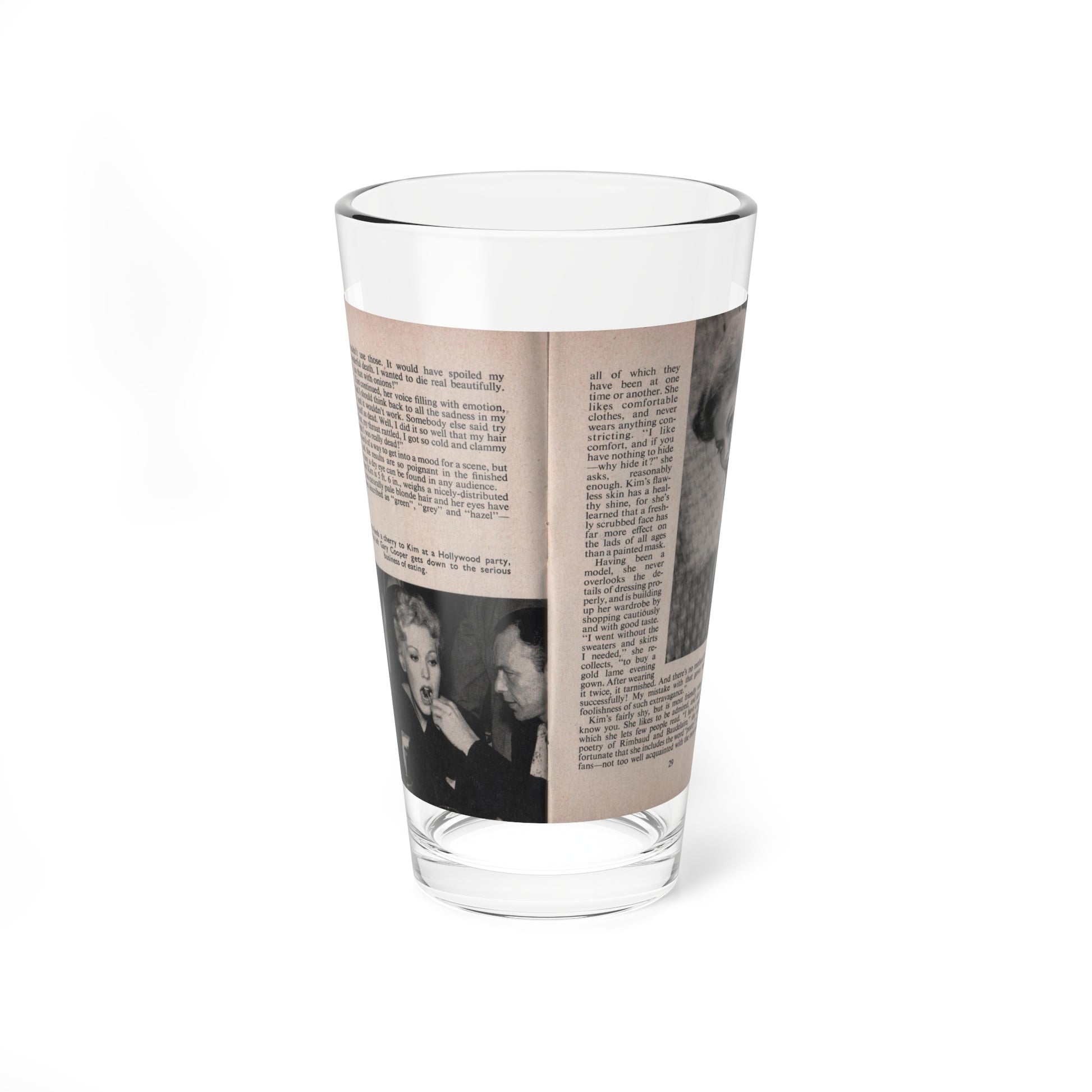 Kim Novak #153 - Scanned Mag. 66 Photos (Vintage Female Icon) Pint Glass 16oz-16oz-Go Mug Yourself