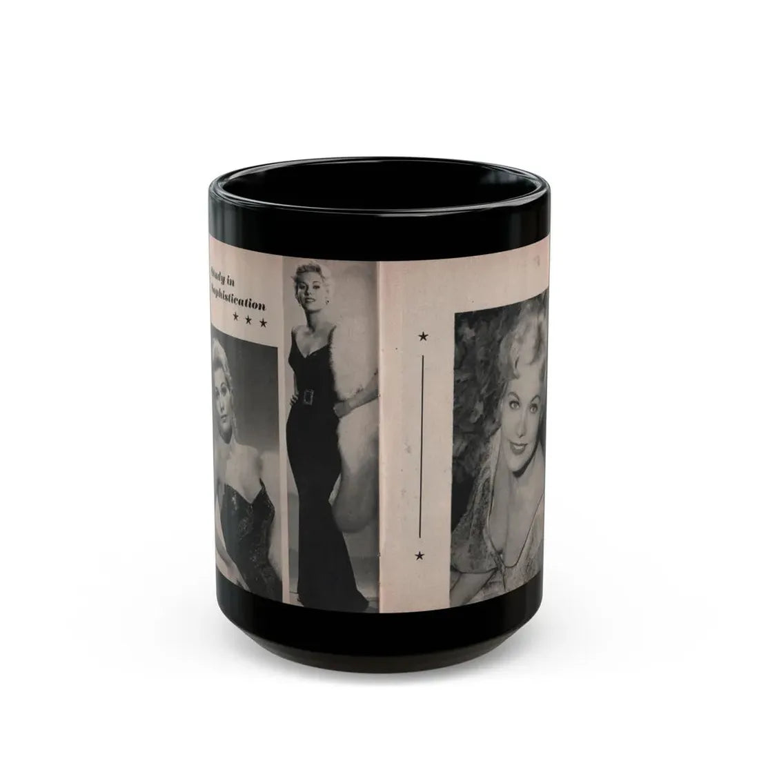 Kim Novak #154 - Scanned Mag. 66 Photos (Vintage Female Icon) Black Coffee Mug 15oz - Go Mug Yourself