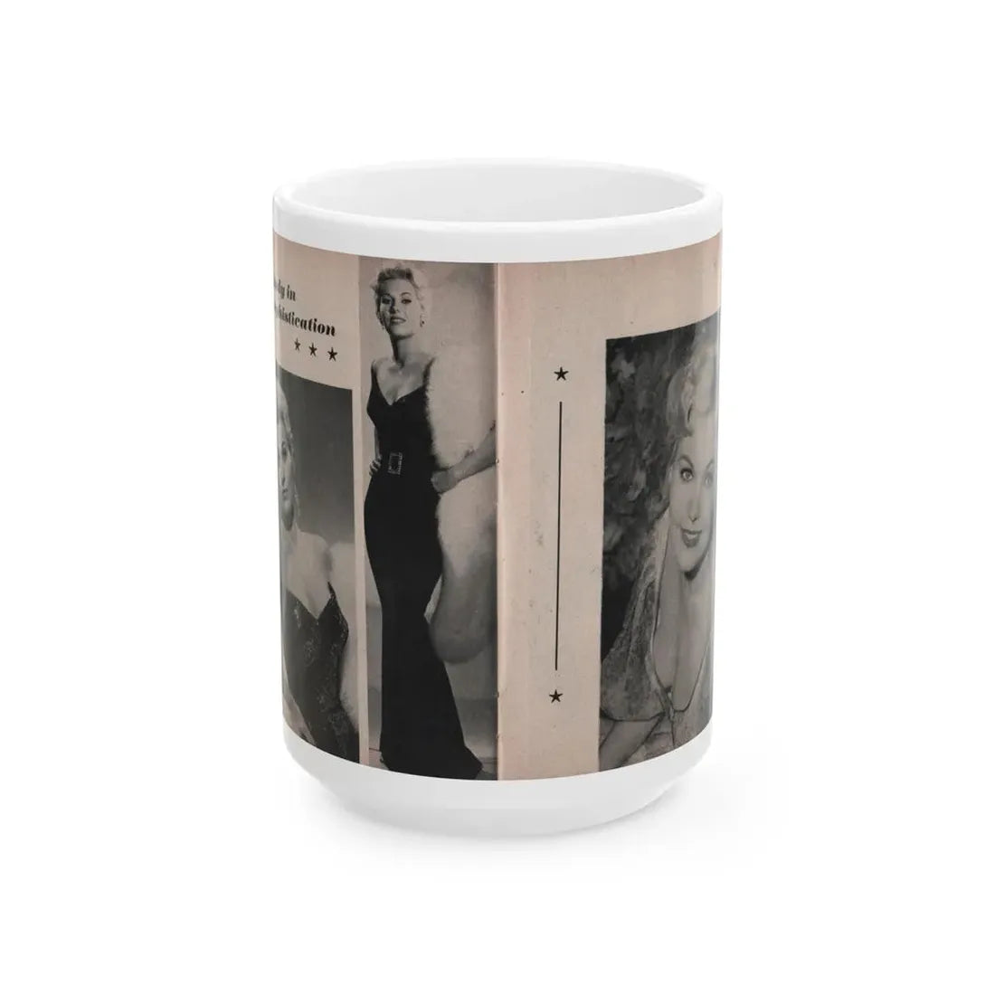 Kim Novak #154 - Scanned Mag. 66 Photos (Vintage Female Icon) White Coffee Mug 15oz - Go Mug Yourself