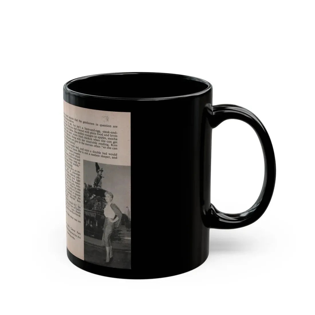 Kim Novak #155 - Scanned Mag. 66 Photos (Vintage Female Icon) Black Coffee Mug - Go Mug Yourself
