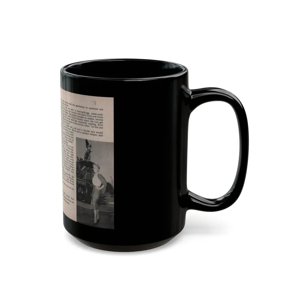 Kim Novak #155 - Scanned Mag. 66 Photos (Vintage Female Icon) Black Coffee Mug - Go Mug Yourself
