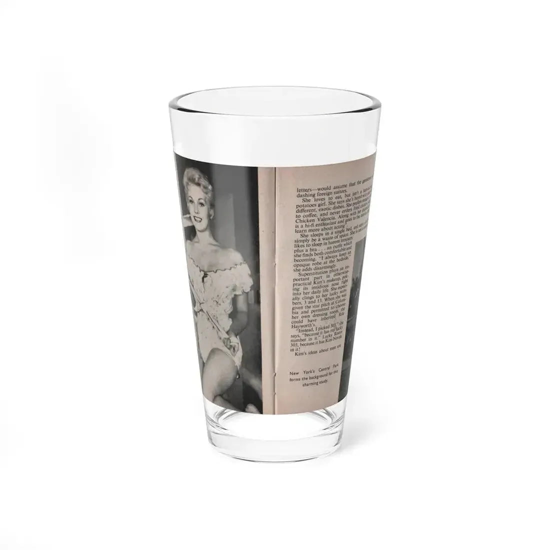 Kim Novak #155 - Scanned Mag. 66 Photos (Vintage Female Icon) Pint Glass 16oz 16oz - Go Mug Yourself