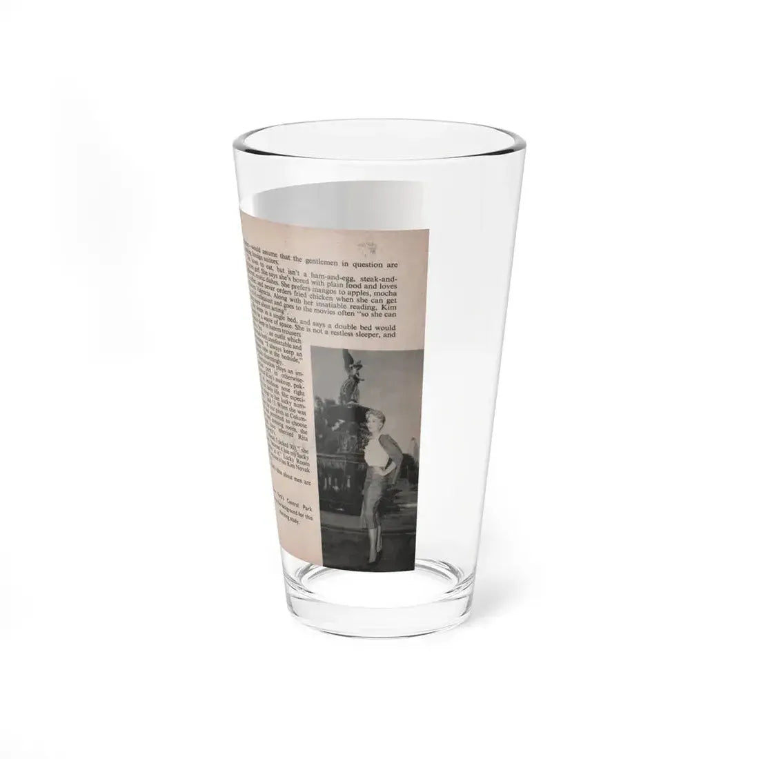 Kim Novak #155 - Scanned Mag. 66 Photos (Vintage Female Icon) Pint Glass 16oz - Go Mug Yourself