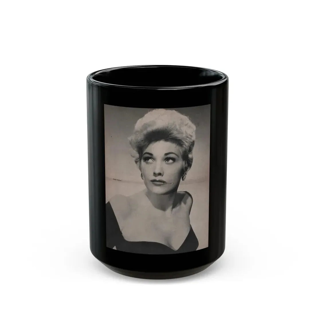 Kim Novak #156 - Scanned Mag. 66 Photos (Vintage Female Icon) Black Coffee Mug 15oz - Go Mug Yourself