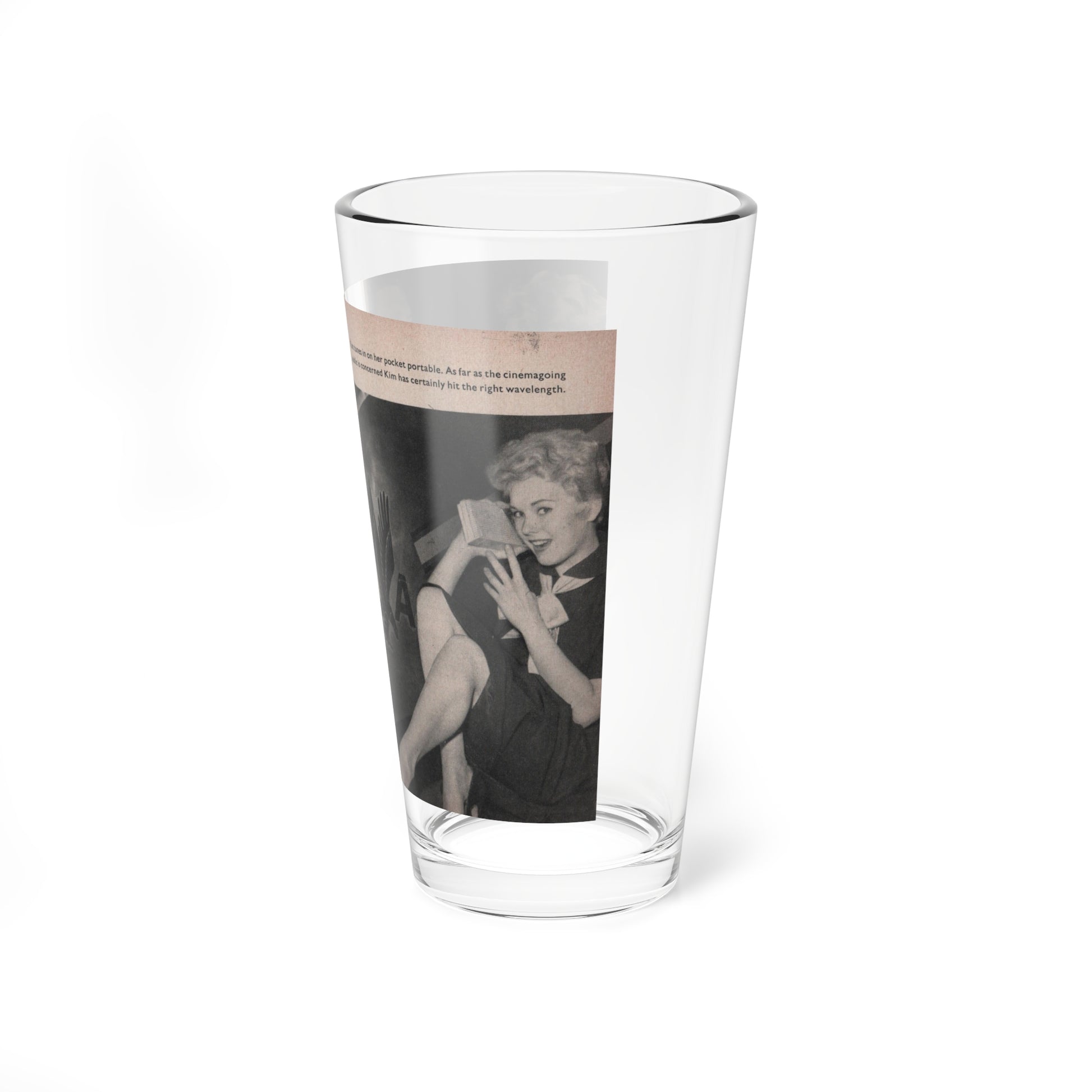 Kim Novak #158 - Scanned Mag. 66 Photos (Vintage Female Icon) Pint Glass 16oz-Go Mug Yourself