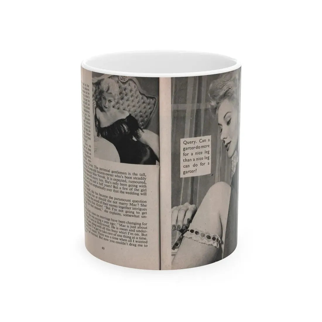 Kim Novak #159 - Scanned Mag. 66 Photos (Vintage Female Icon) White Coffee Mug 11oz - Go Mug Yourself