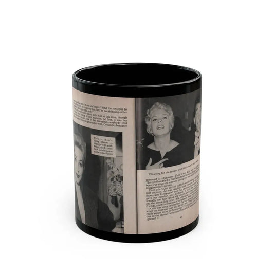 Kim Novak #160 - Scanned Mag. 66 Photos 1 (Vintage Female Icon) Black Coffee Mug 11oz - Go Mug Yourself
