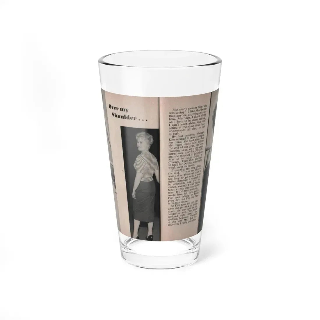 Kim Novak #160 - Scanned Mag. 66 Photos (Vintage Female Icon) Pint Glass 16oz 16oz - Go Mug Yourself